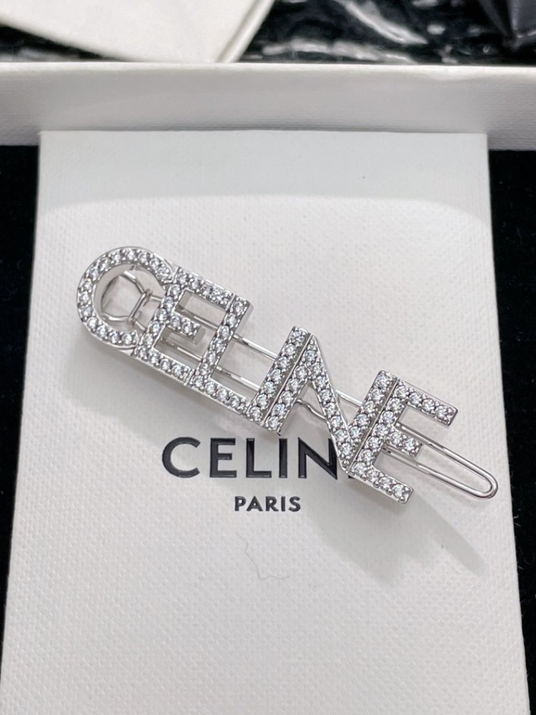 Celine Triomphe Gold Tone Hair Clip - Great Condition